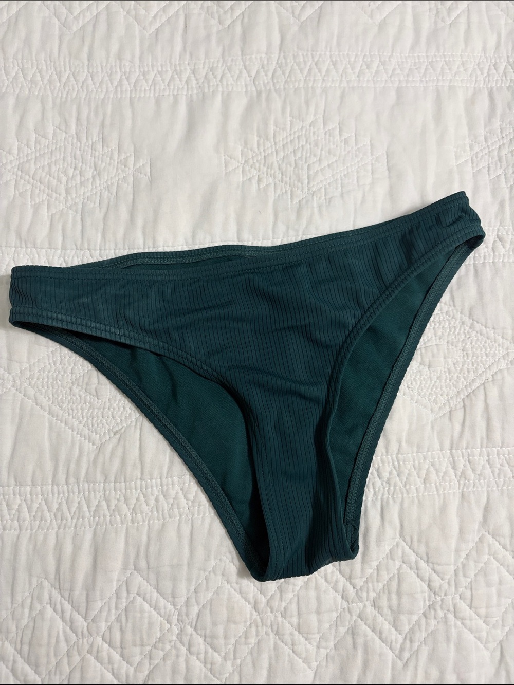 Women's Teal Ribbed Bikini Bottom